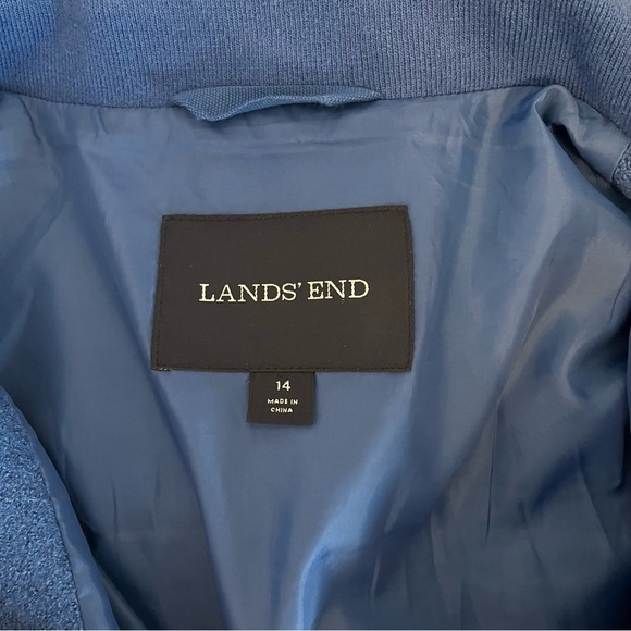 Lands' End Full Zip Funnel Neck Wool Blend Jacket - Size 14 - Picture 9 of 11